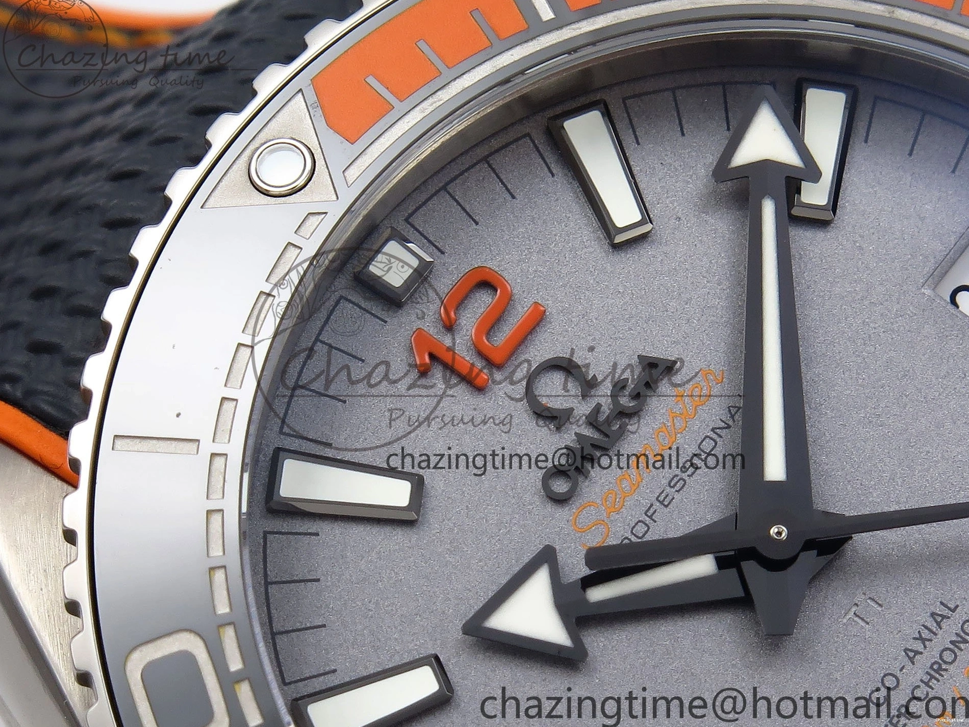 0227 Comfortable Planet Ocean 43.5mm SS VSF 1:1 Best Edition Black Orange Bezel Gray Dial on Nylon Strap A8900 Super Clone V 7730